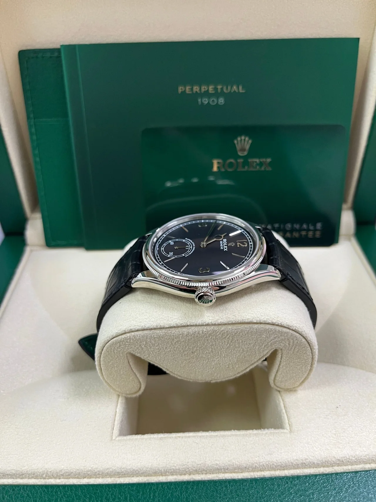 Rolex 1908 Black Dial 52509 0002 39 mm Replica Watch