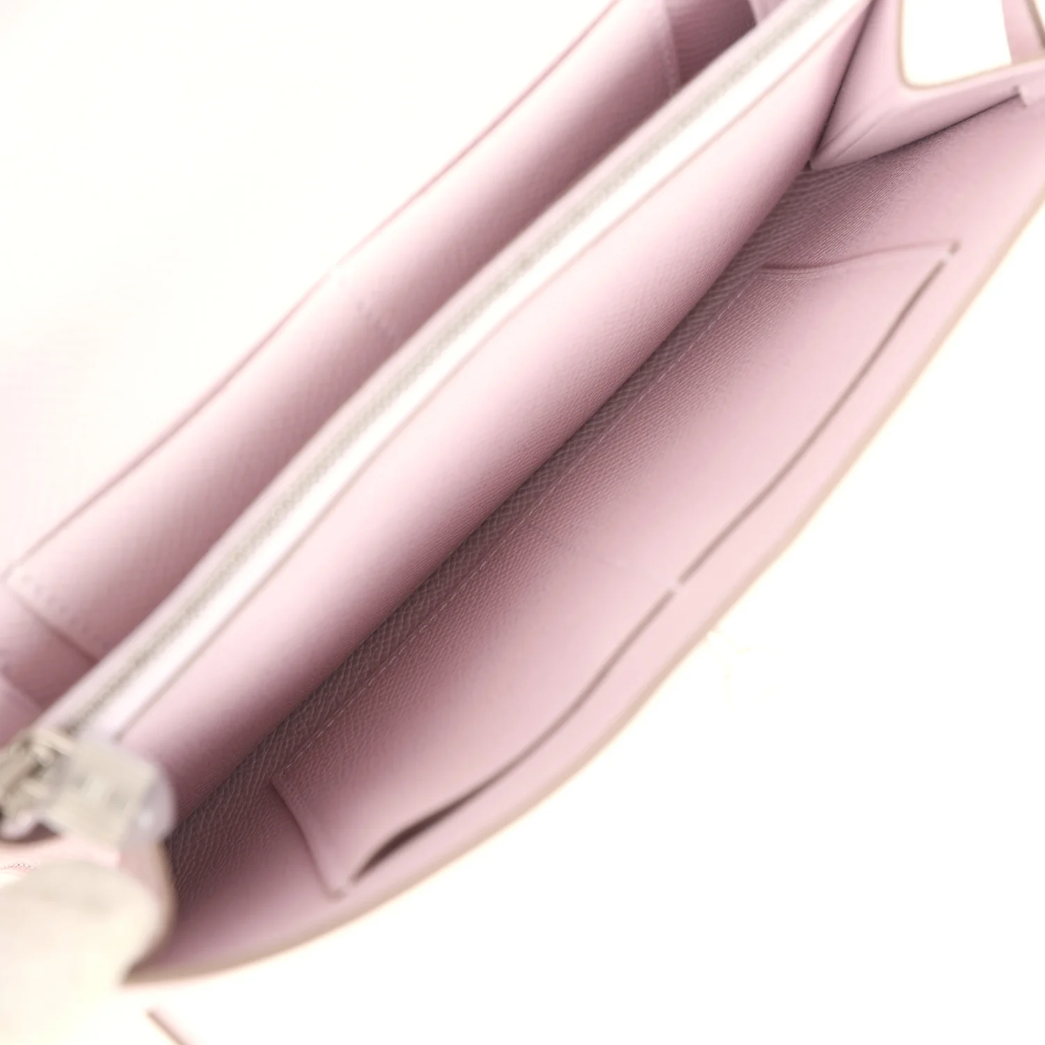 Hermes Kelly Wallet To Go Mauve Pale Epsom Palladium Hardware