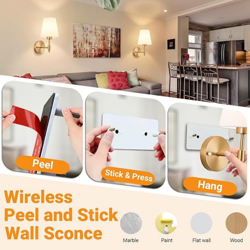 WALLARTISAN Battery Operated Wall Sconces Set of 2