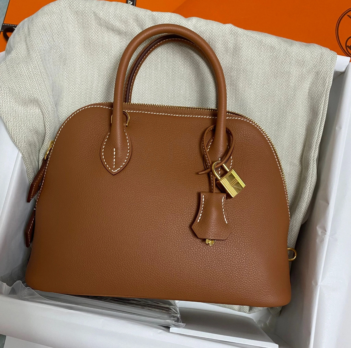 Hermès Bolide 25 Brown Gold Buckle Custom