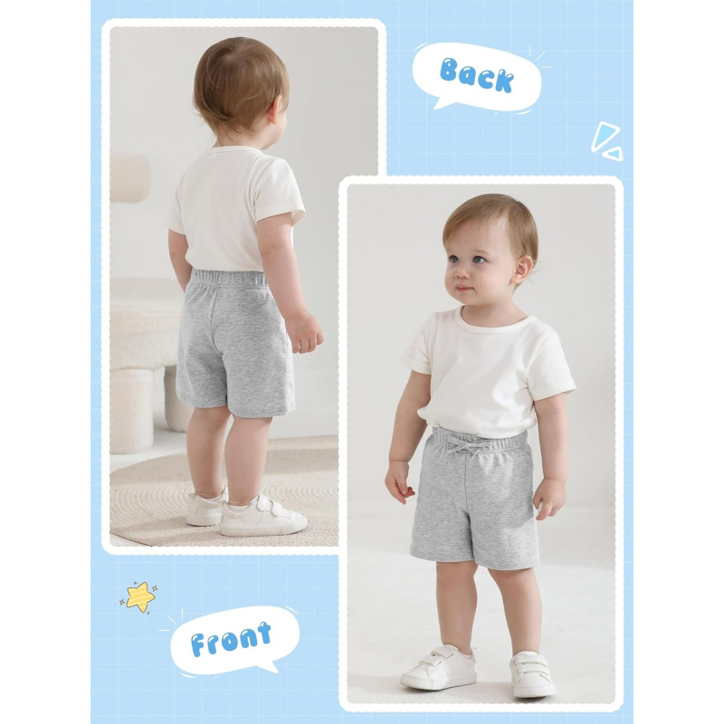 4 Packs Unisex Baby Toddler Cotton Shorts
