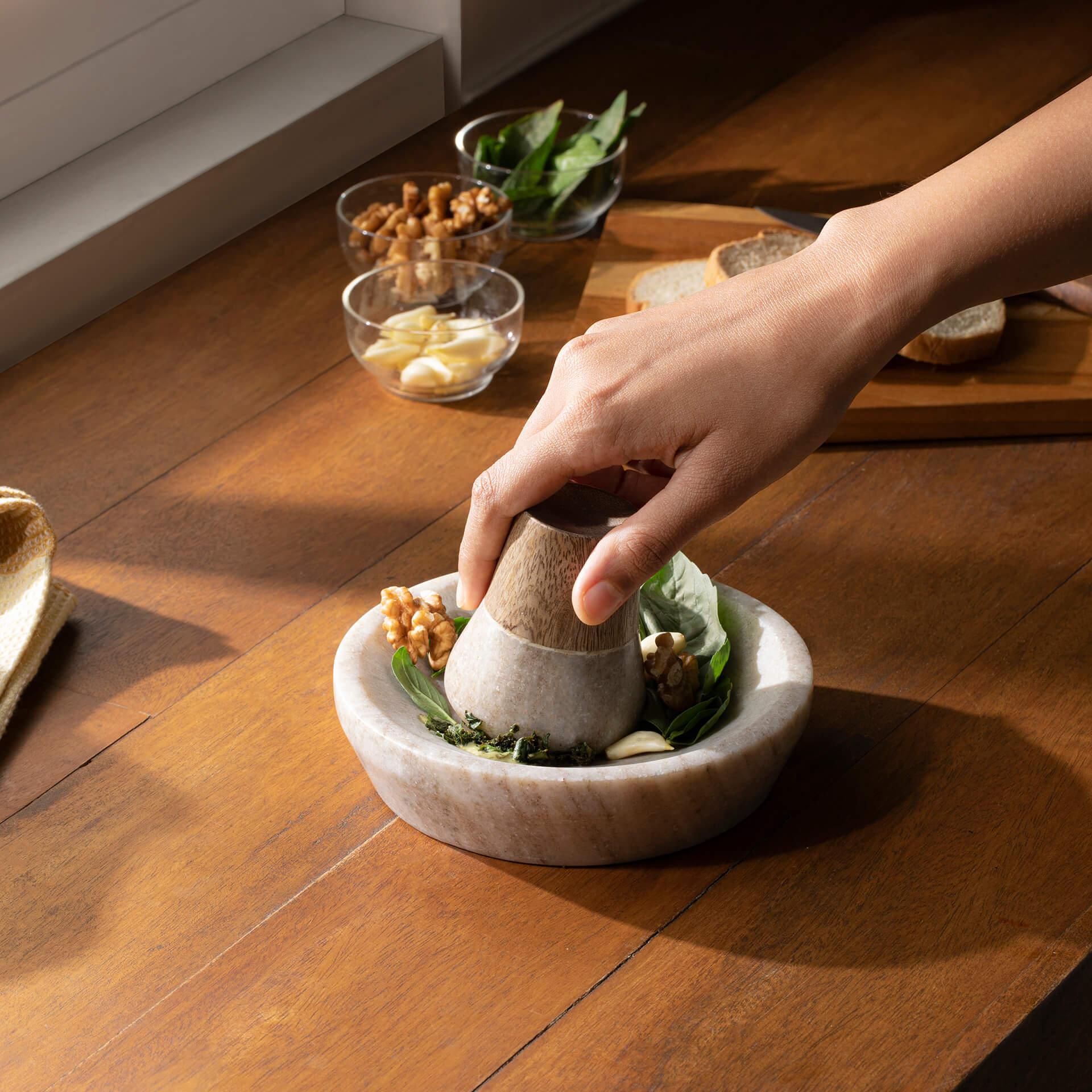 Marble Mortar and Pestle