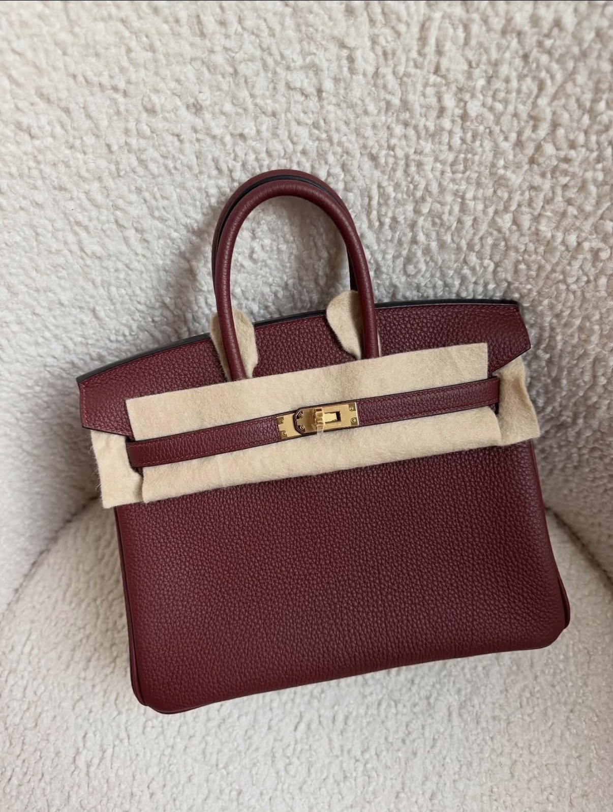 Bikrin Bordeaux wine red gold hardware 25-35 TOGO leather custom - Artisantouchss