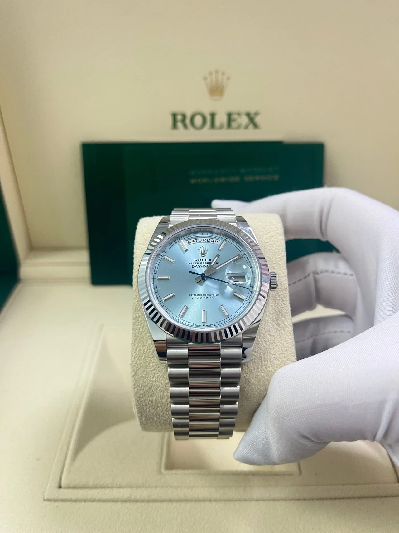 Rolex Day-Date 40 Ice Blue Dial m228236 0018 Men's Watch
