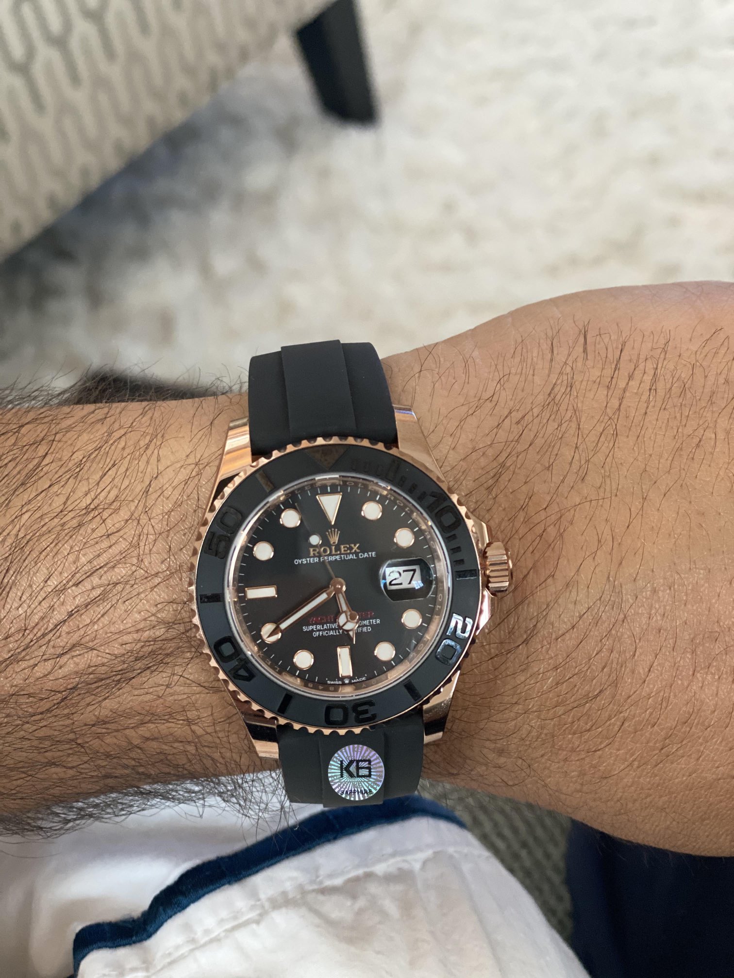 Rolex Yacht-Master 116655 Everose Gold Black Dial 40mm Mens replica Watch
