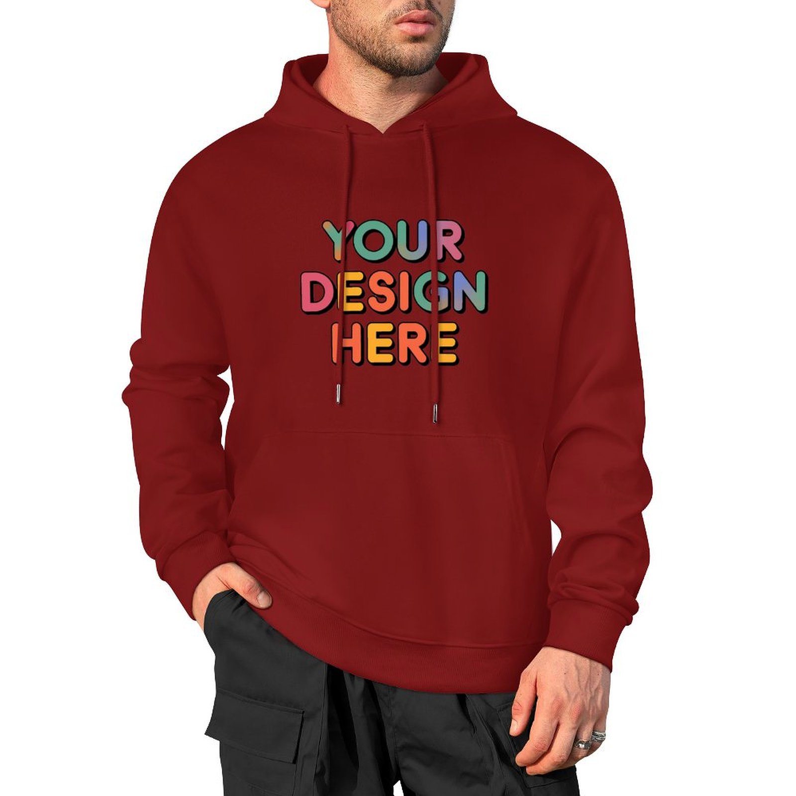 Personalized Custom Men’s 100% Cotton Hooded Sweater with Graphic Print