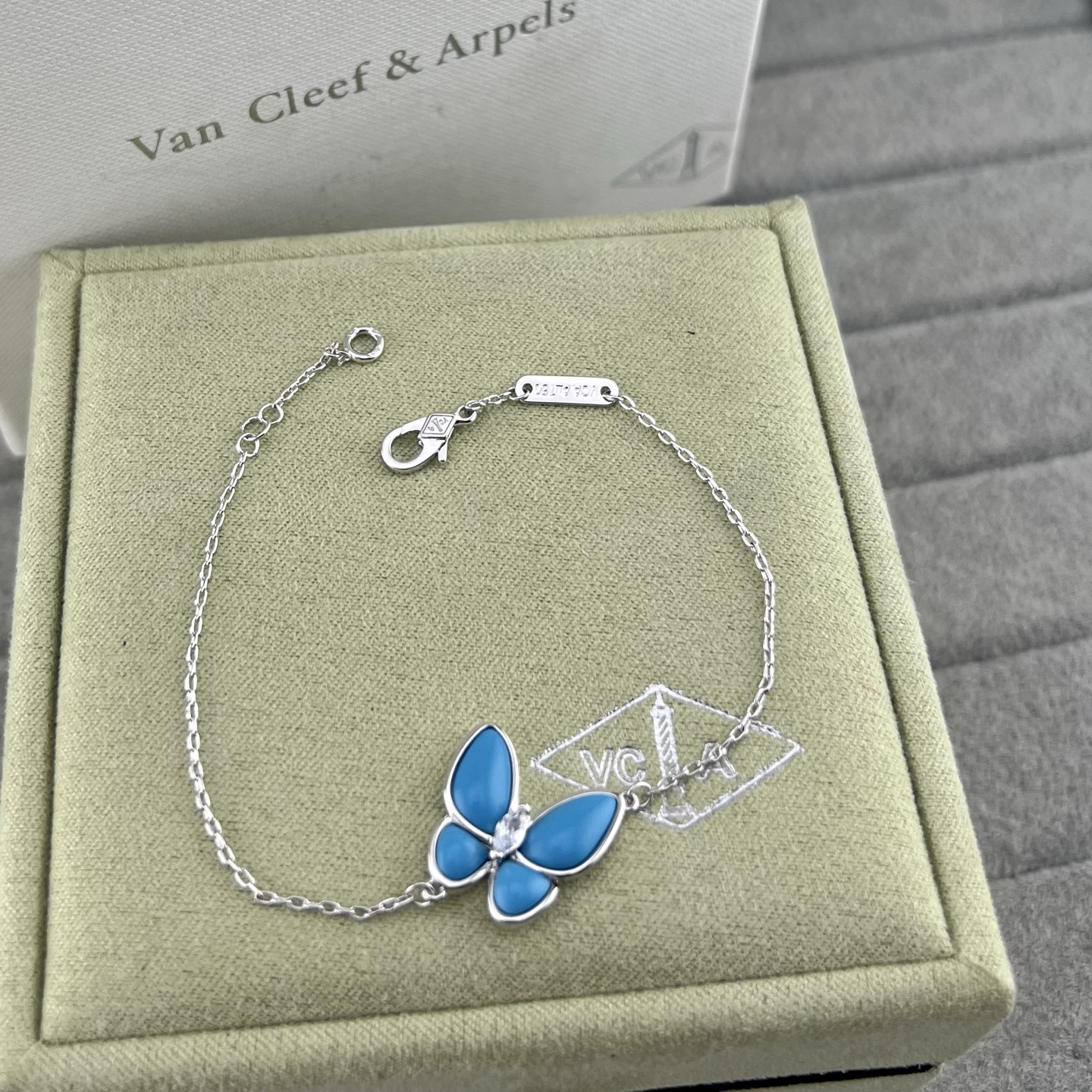 Blue Turquoise Solitaire Butterfly Bracelet - Artisantouchss