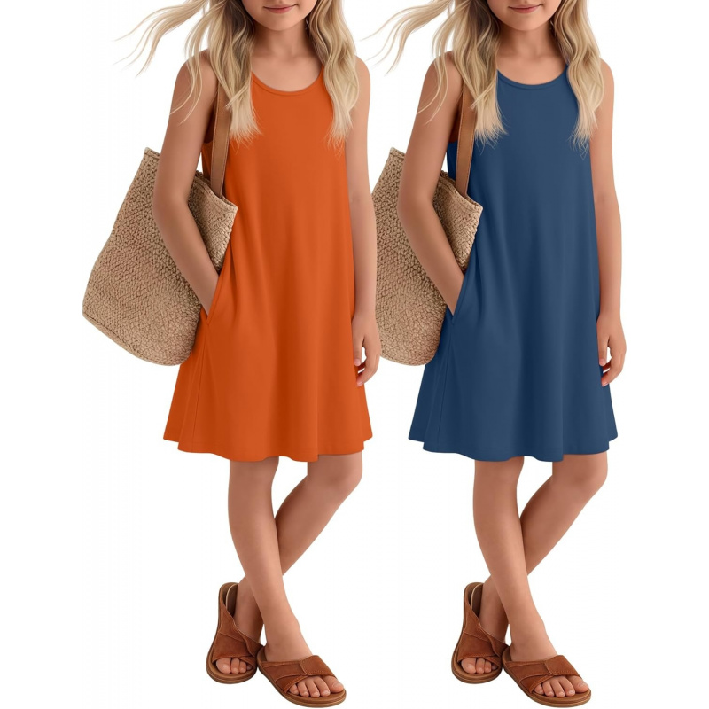 2 Pack Girls' Summer Dresses