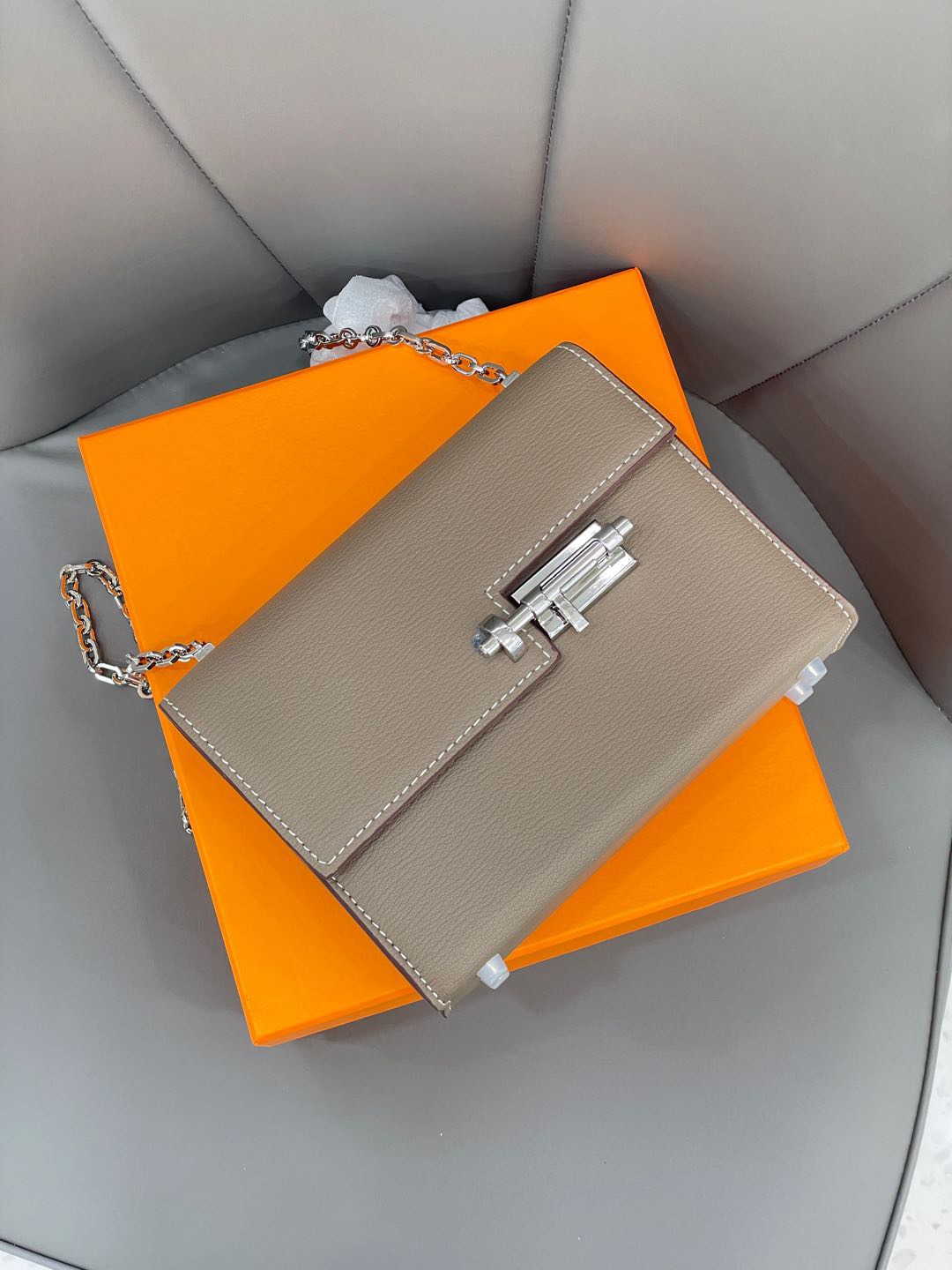 Hermes Verrou 18 Palladium Hardware
