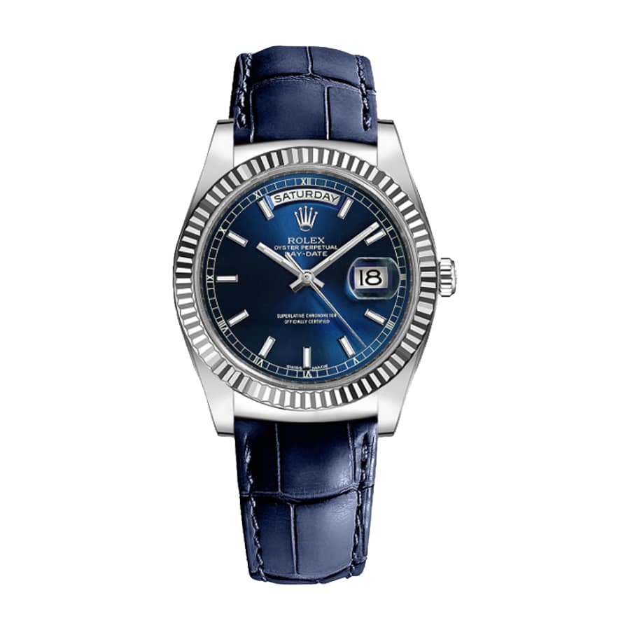 Rolex Leather Blue Replica
