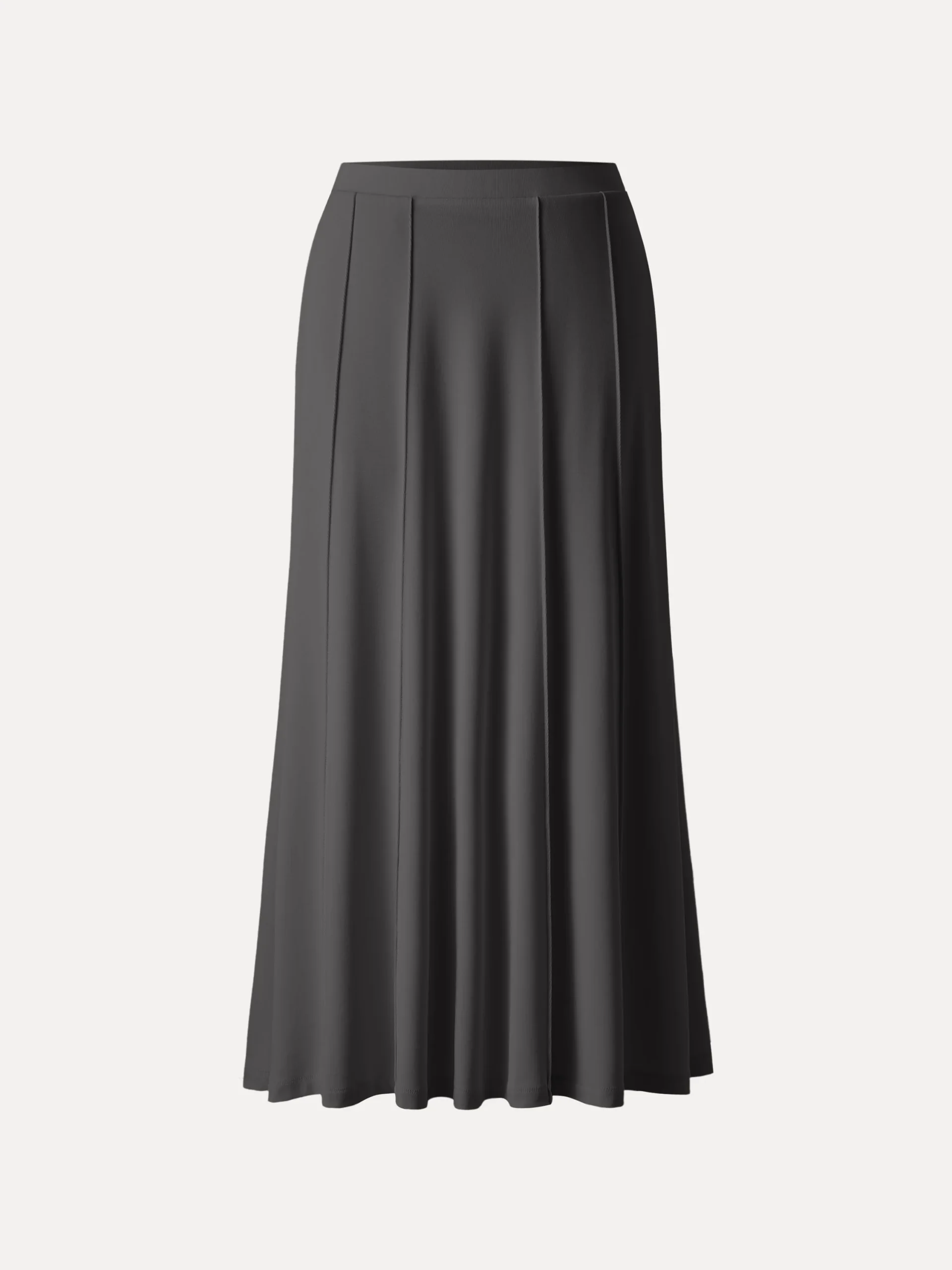 Mid Rise A-line Pintucks Pull-on Maxi Skirt