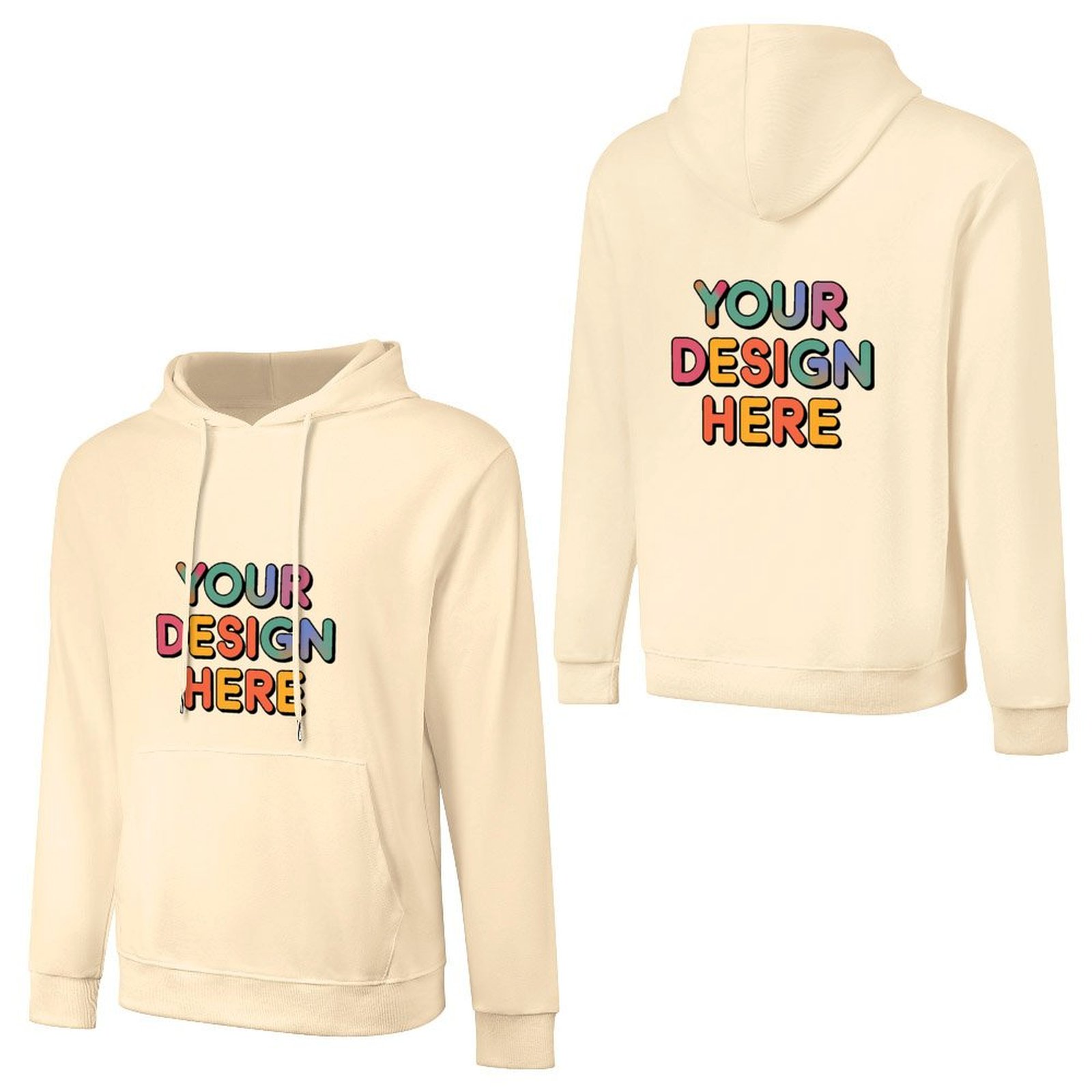 Personalized Custom Men’s 100% Cotton Hooded Sweater with Graphic Patterns