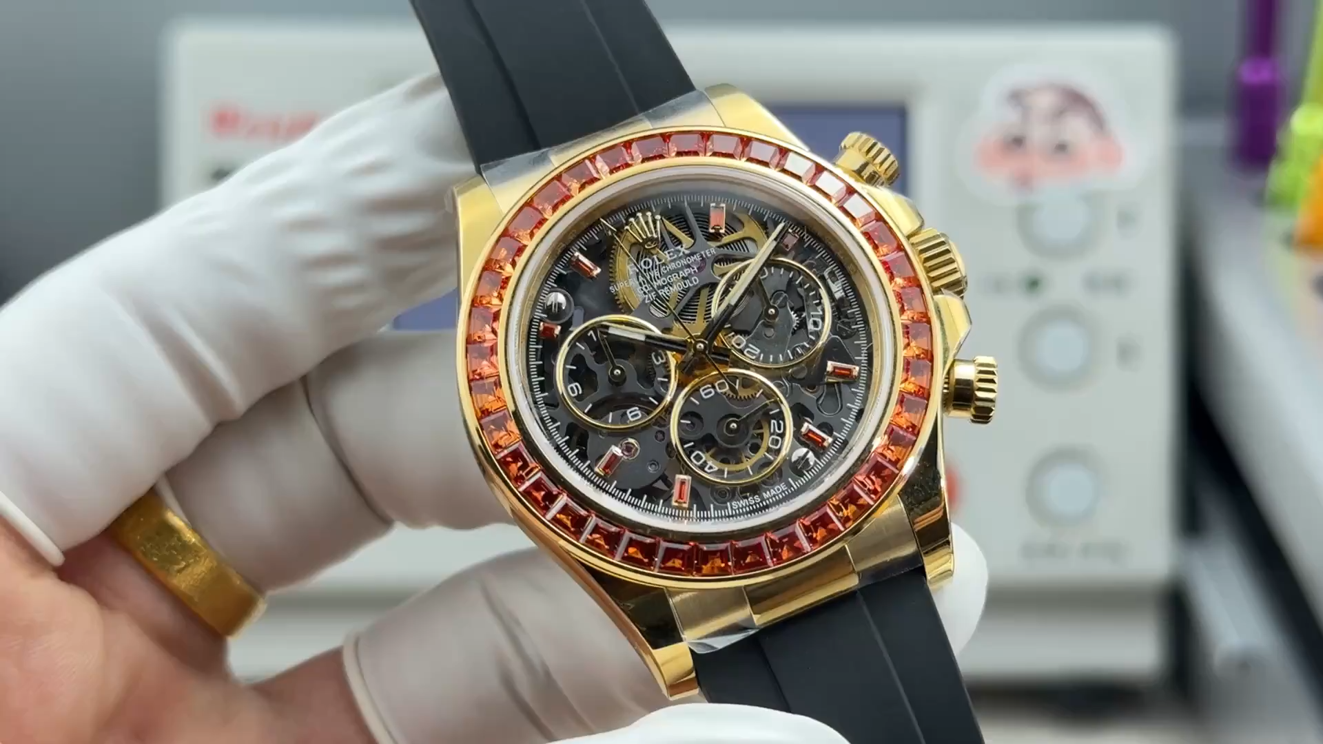 1:1 Clone Rolex Daytona Cosmograph Sapphire Bezel 116588SACO Skeleton Dial