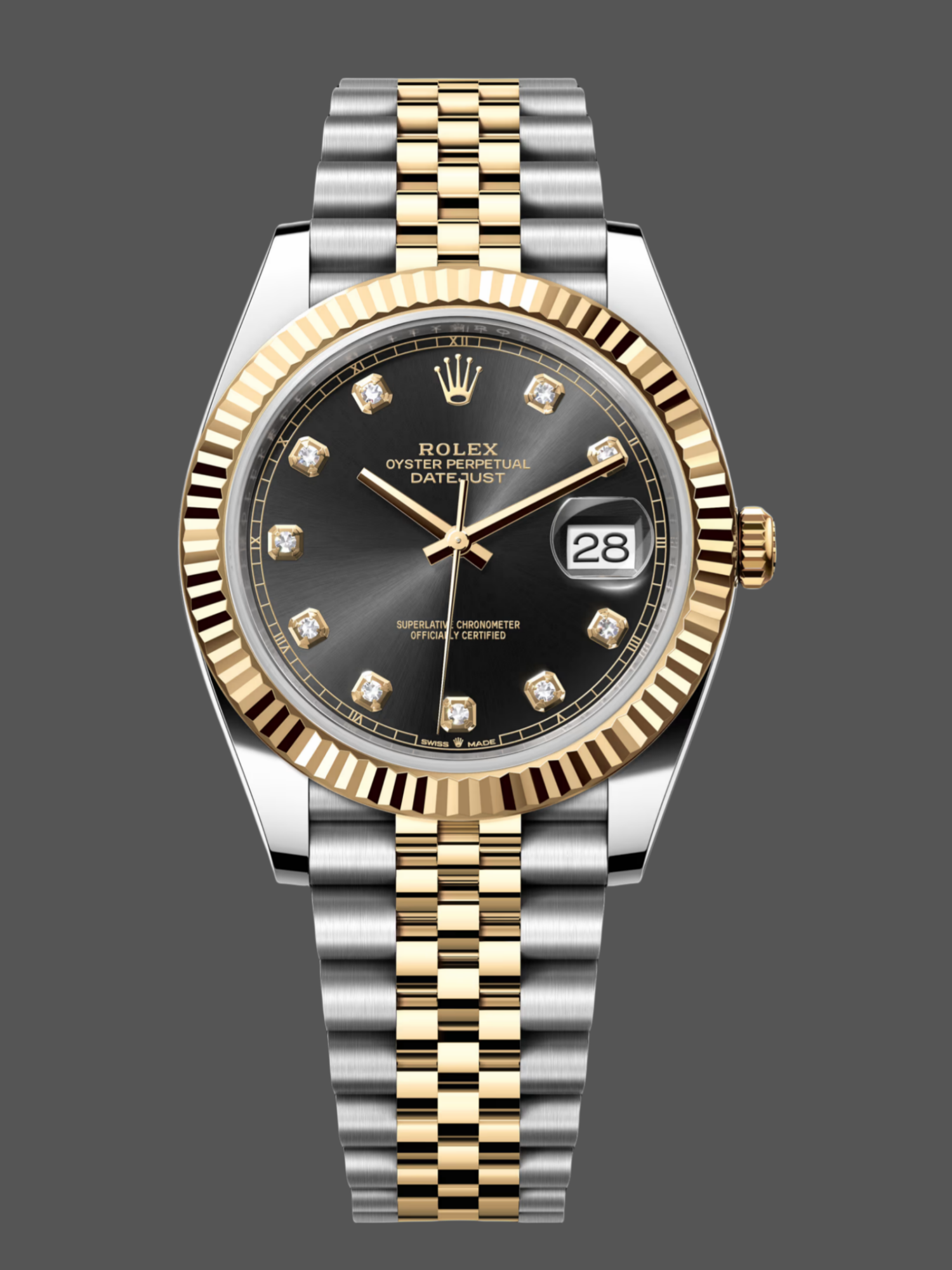 Rolex Datejust 126333 0006 Black Diamond Jubilee 41mm Men's Watch