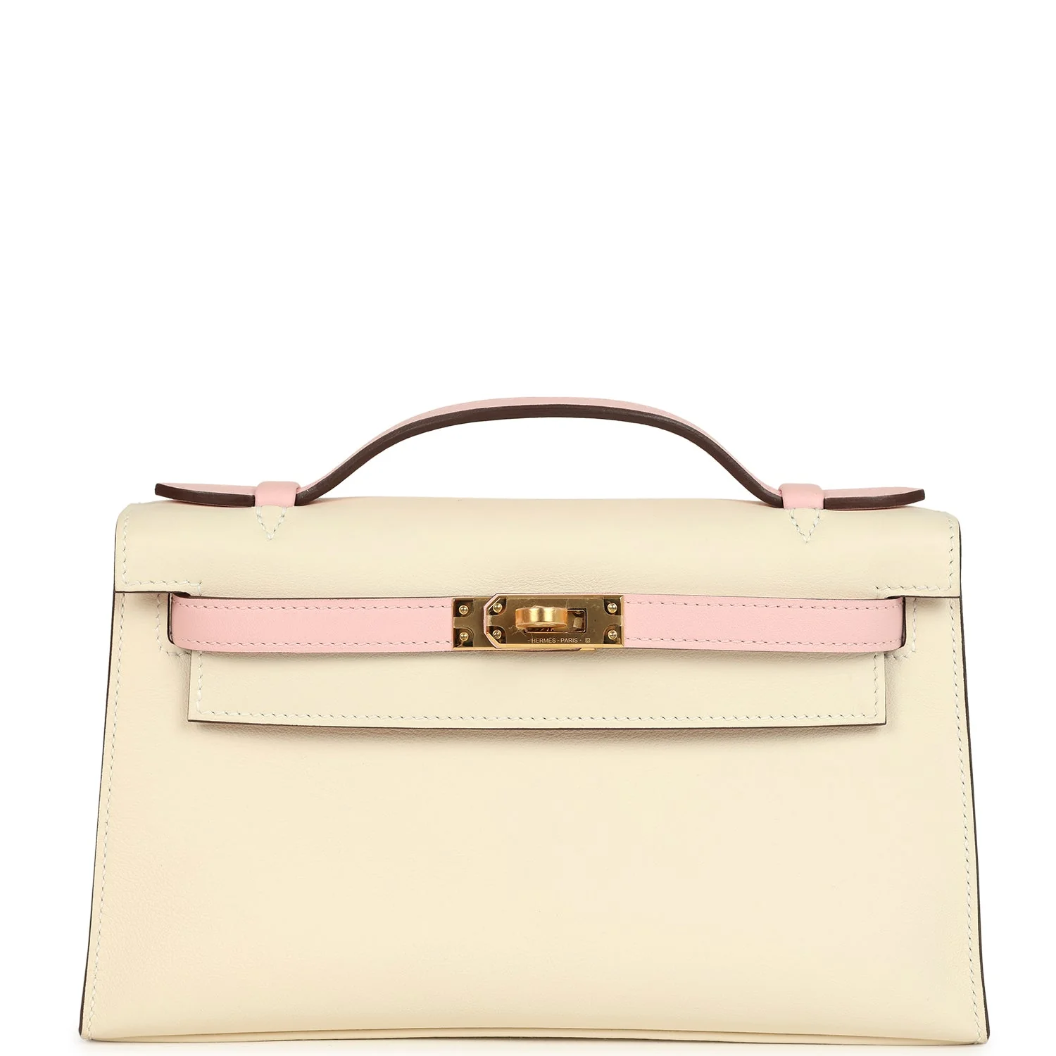 Hermes Special Order (HSS) Kelly Pochette Nata and Rose Sakura Swift Gold Hardware