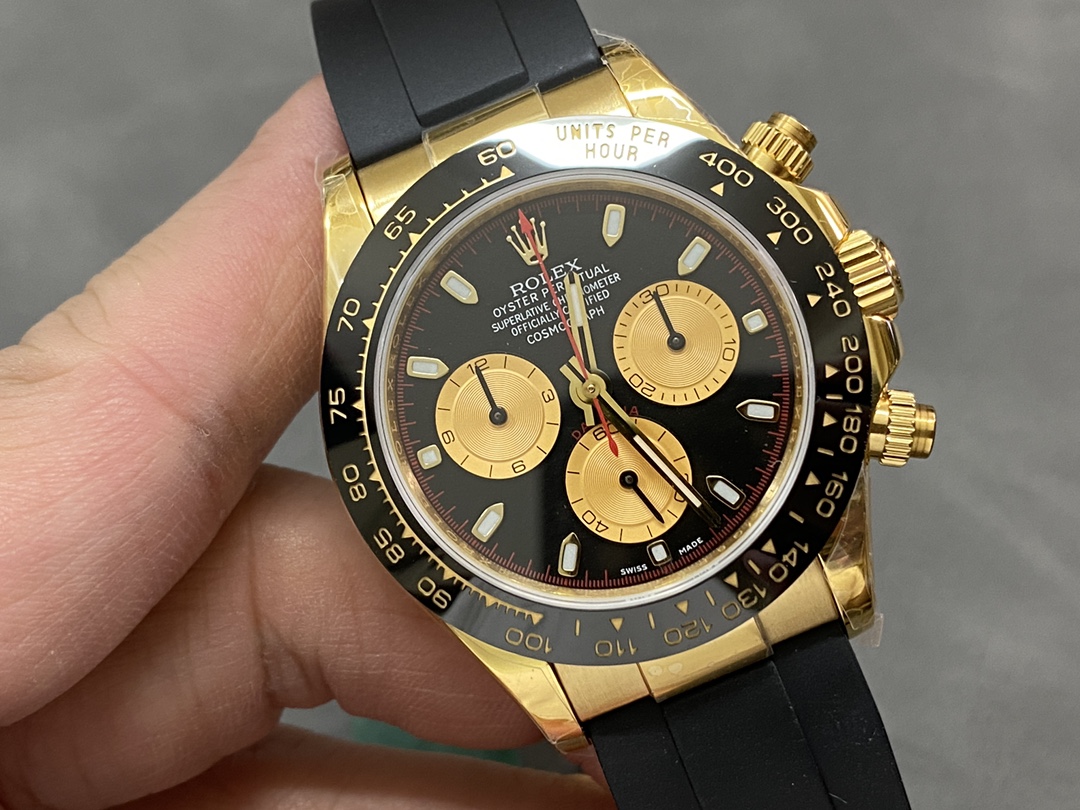 Rolex Daytona 116518LN Black Dial Rubber strap 40mm Mens Replica Watch