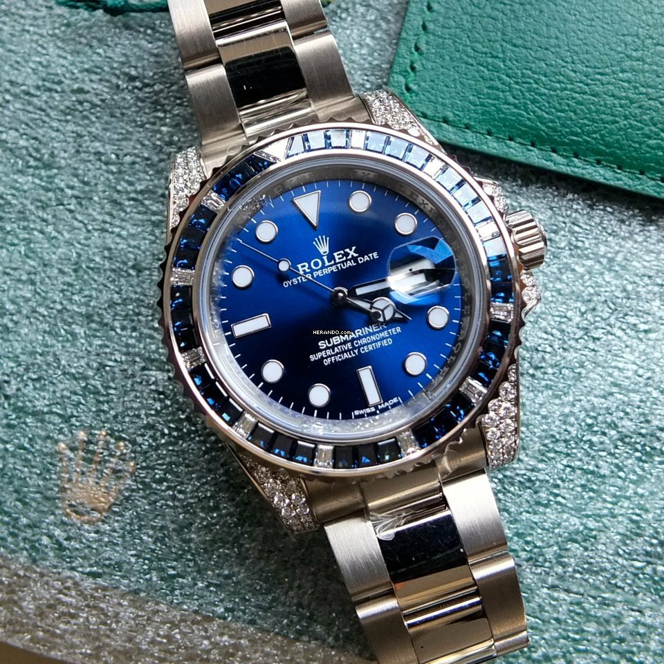 Rolex Submariner Date 18K White Gold Diamonds 116659 SABR