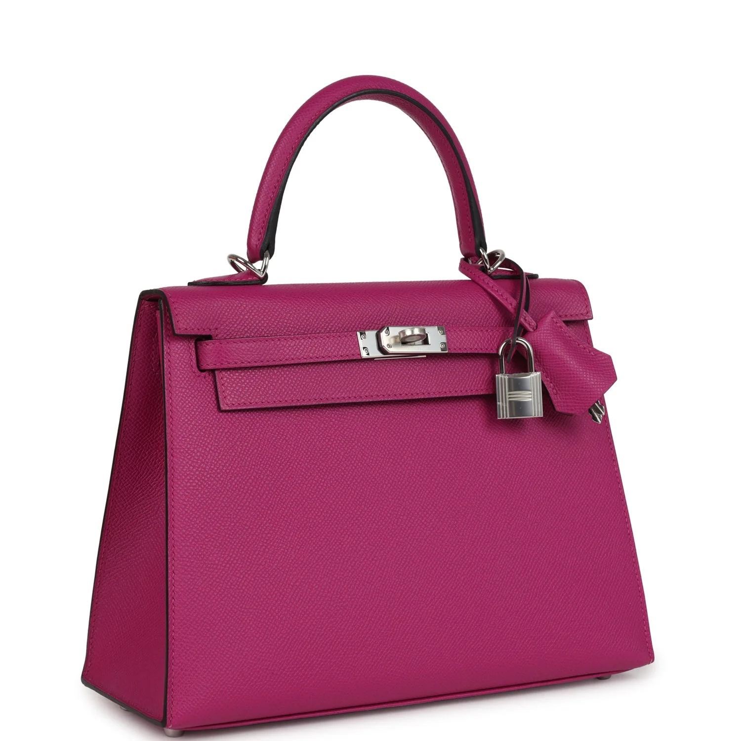 Hermes Kelly Sellier 25 Rose Pourpre Epsom Palladium Hardware