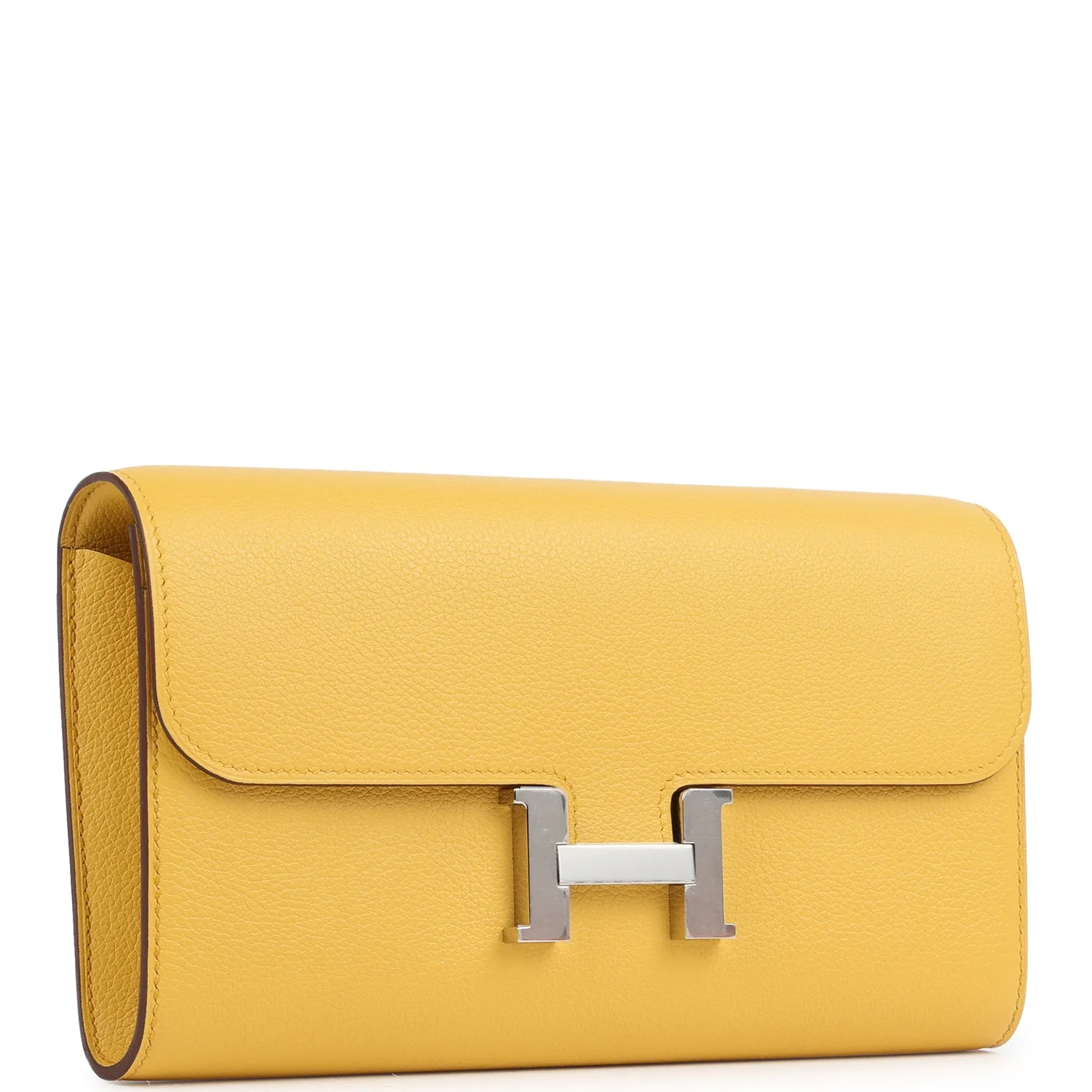 Hermes Constance To Go Wallet Jaune Ambre Evercolor Palladium Hardware