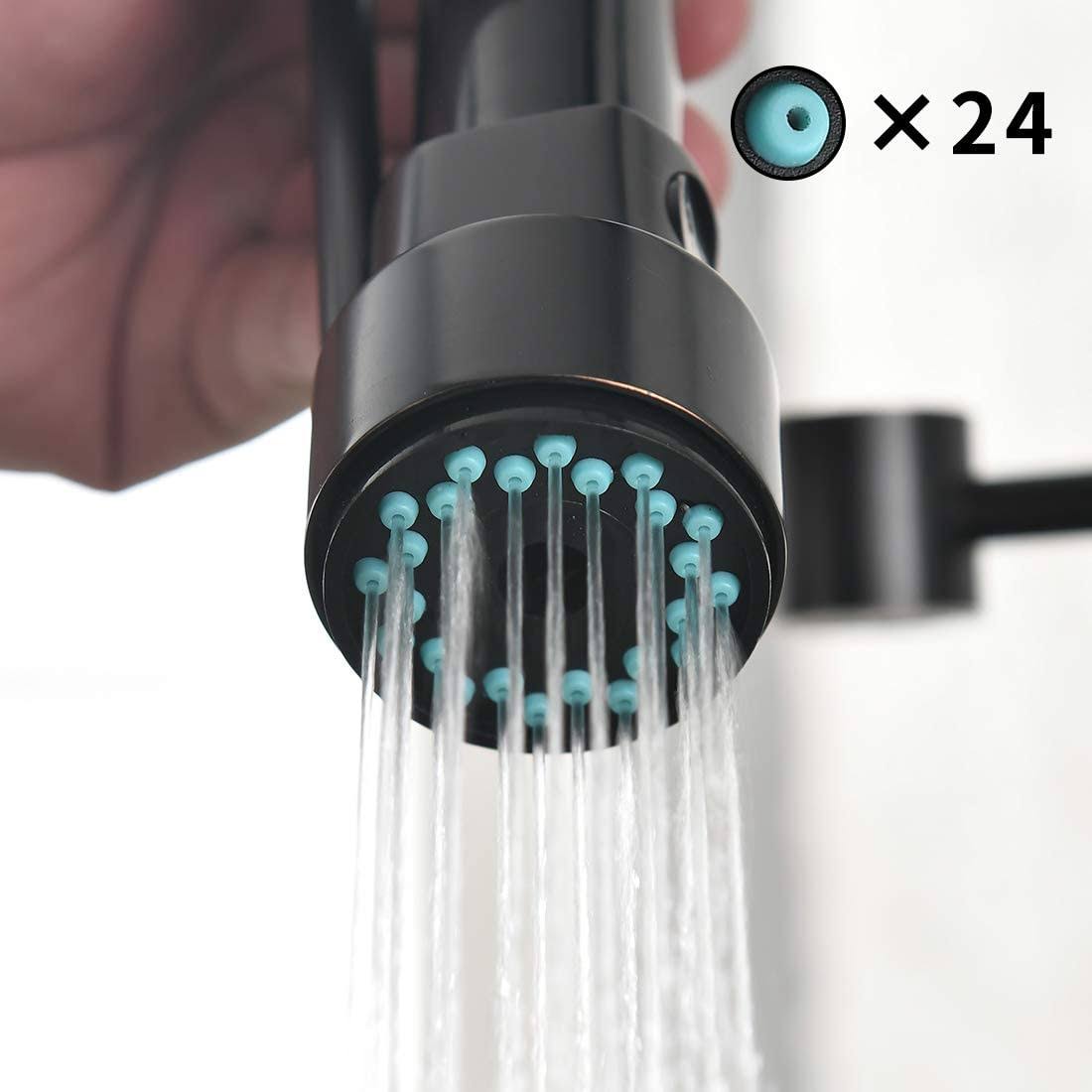 Aimadi Spring Commercial Kitchen Sink Faucet,Modern Single Handle Oil Rubbed Bronze Kitchen Faucets with Pull Down Sprayer