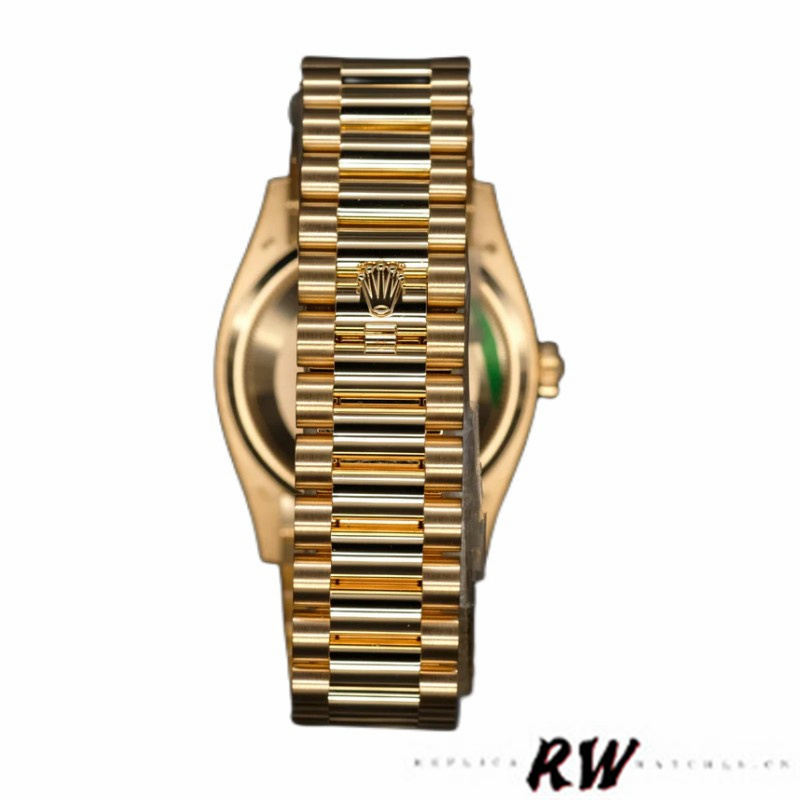 Rolex Day-Date 128238 0008 Fluted Bezel Champagne Diamond Dial 36MM Unisex Replica Watch