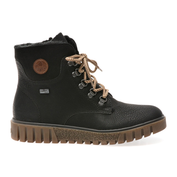 Ghete RIEKER negre, Y3433, din piele ecologica