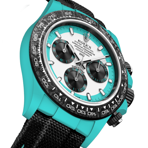 ROLEX Diw Daytona quartz fiber celeste invert 40mm oyster black