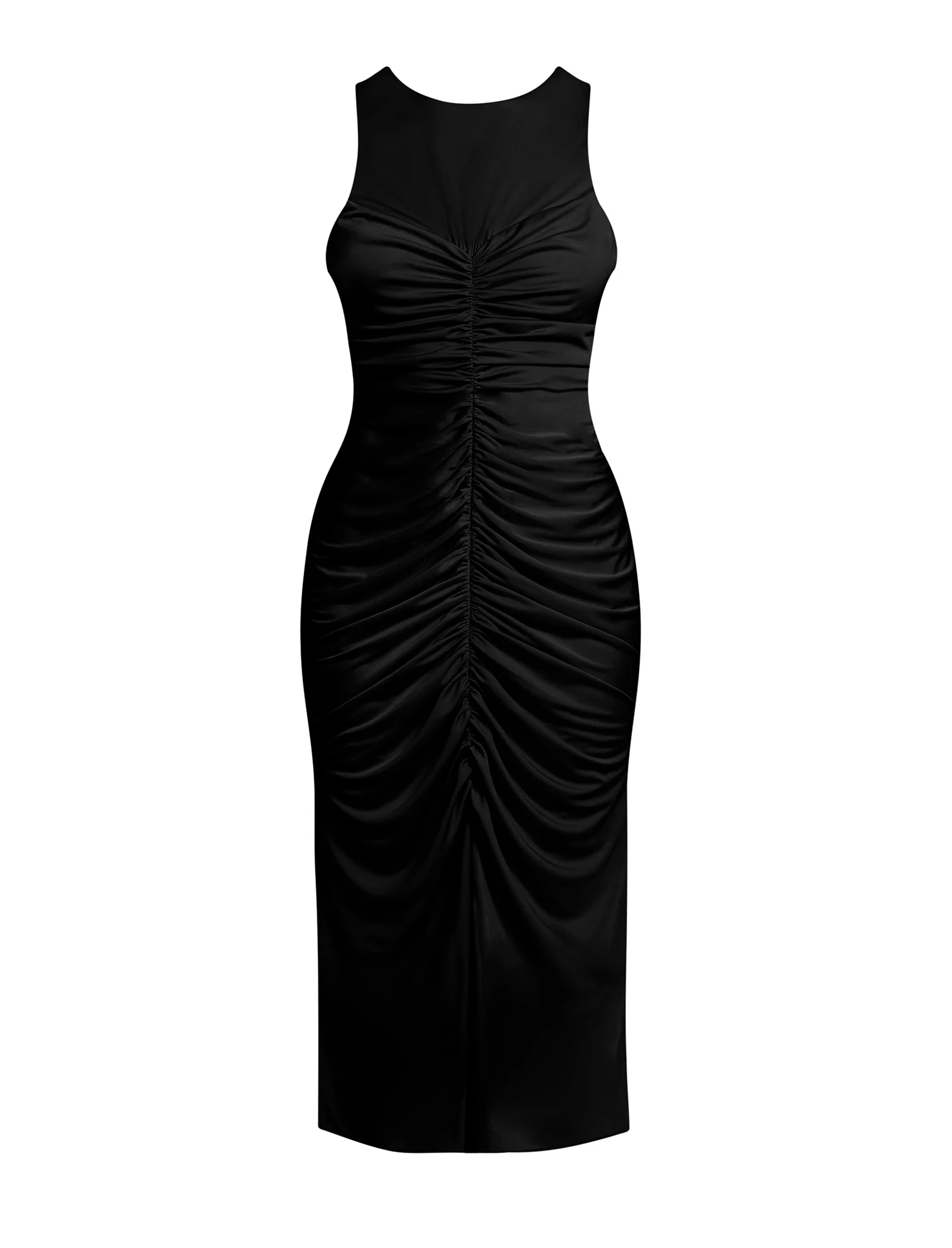 Hardware Ruched Midi Dress