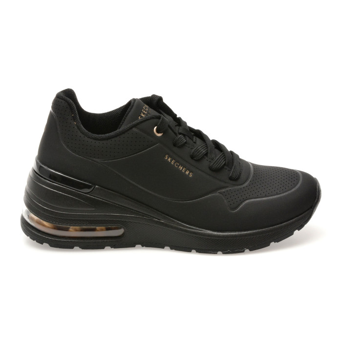 Pantofi sport SKECHERS negri, MILLION AIR, din piele ecologica