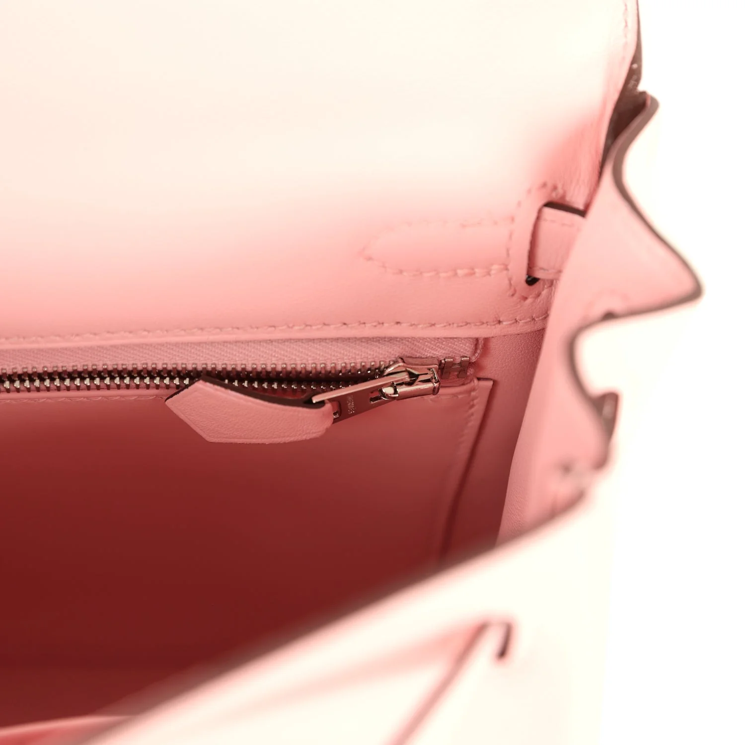 Hermes Kelly Retourne 25 Rose Sakura Swift Palladium Hardware