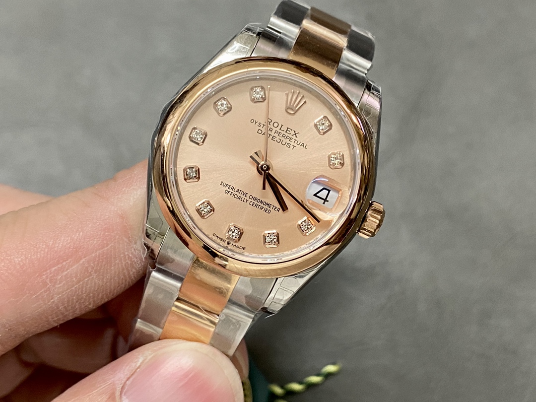 Rolex Datejust 31 Everose Gold Rose Diamond Dial M278241 0023 Women's Watch