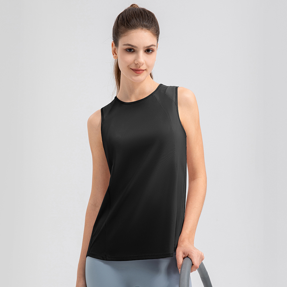 Lightweight and breathable summer sports cover-up, quick-drying yoga vest, loose fit, fitness and running top