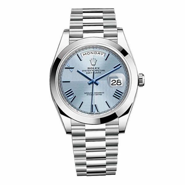 Rolex Day-Date 40 Presidential Blue dial, Smooth Bezel, President bracelet, Watch 228206-0001