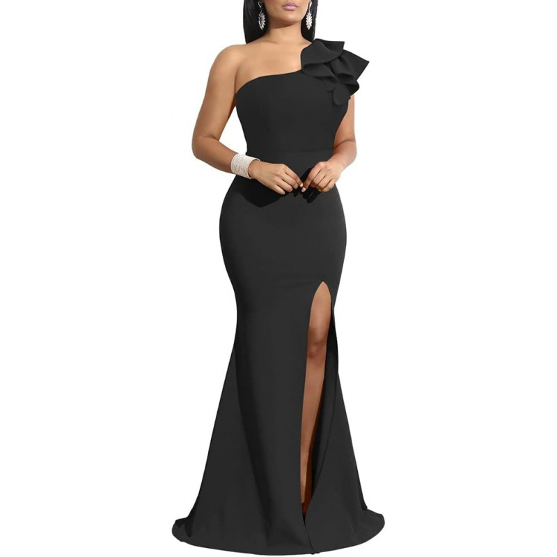 Women's Sexy Sleeveless One Shoulder Ruffle