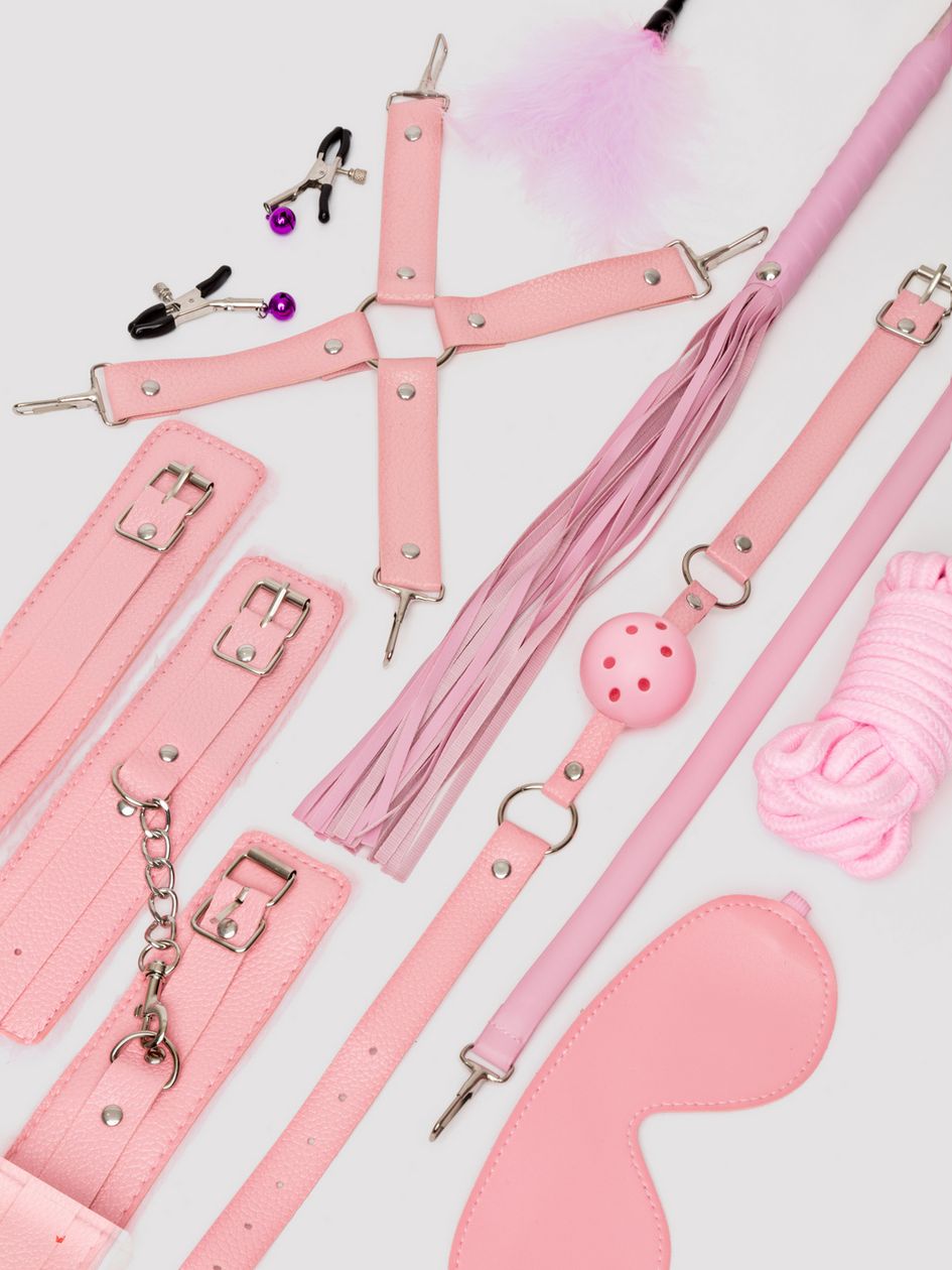 Secret Pleasure Chest Pink Bondage Kit (11 Pieces)