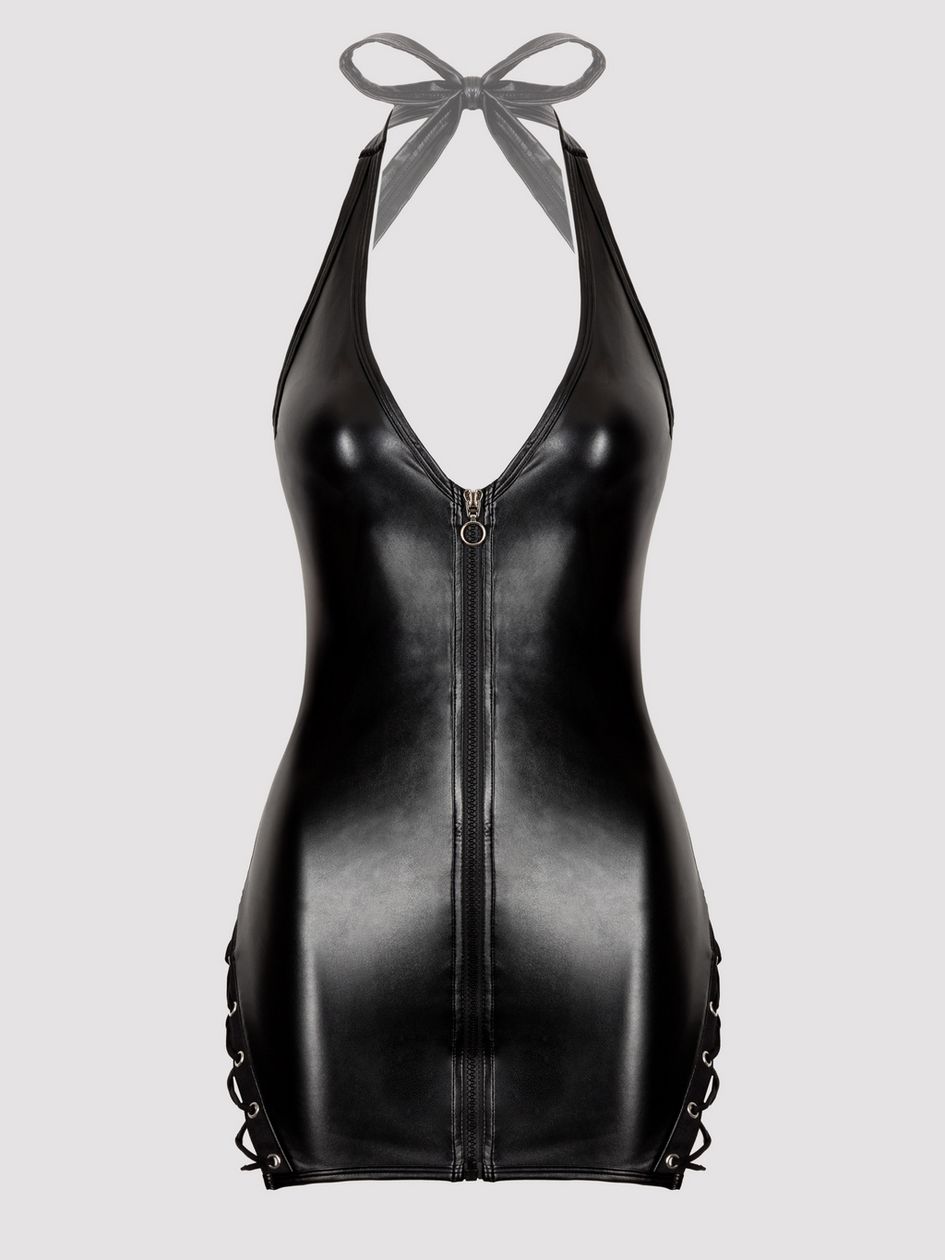 Lovehoney Plus Size Fierce Leather-Look Lace-Up Dress
