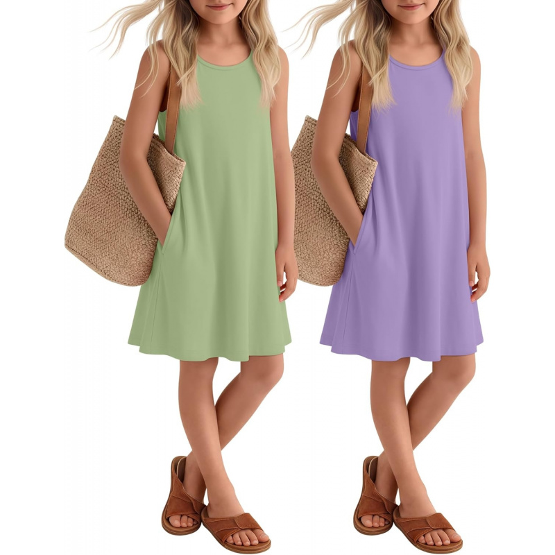 2 Pack Girls' Summer Dresses