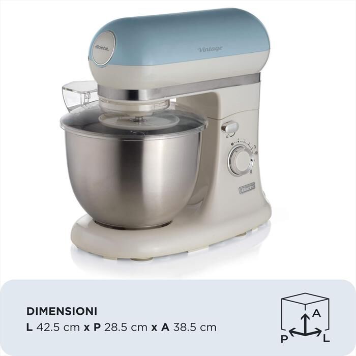 ARIETE - 1588 Vintage Impastatrice Planetaria 5,5L-celeste