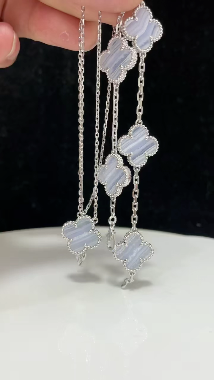 Four-leaf clover purple leaf pith five-flower bracelet - Artisantouchss
