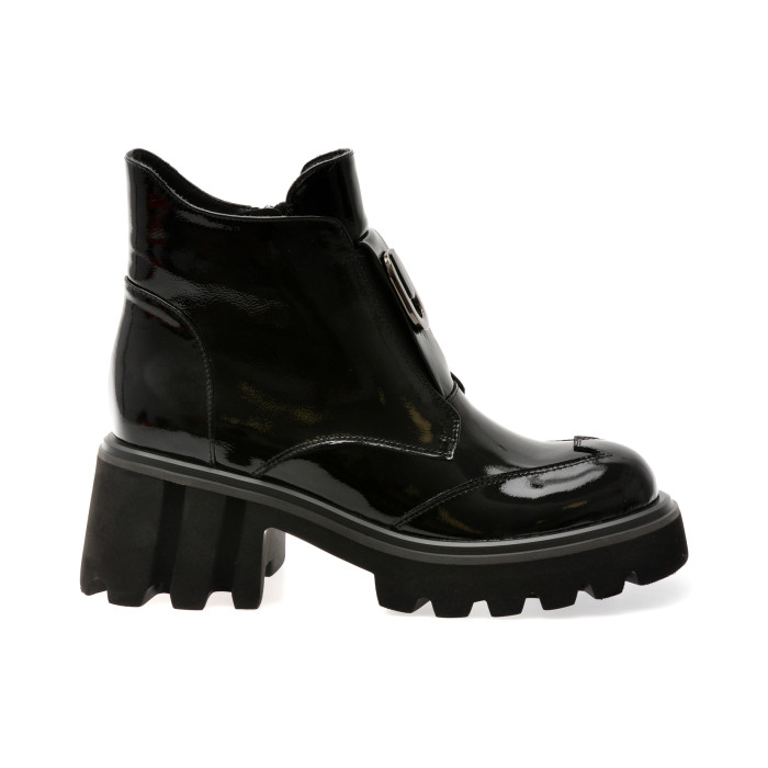 Ghete GRYXX negre, RT4011, din piele naturala lacuita