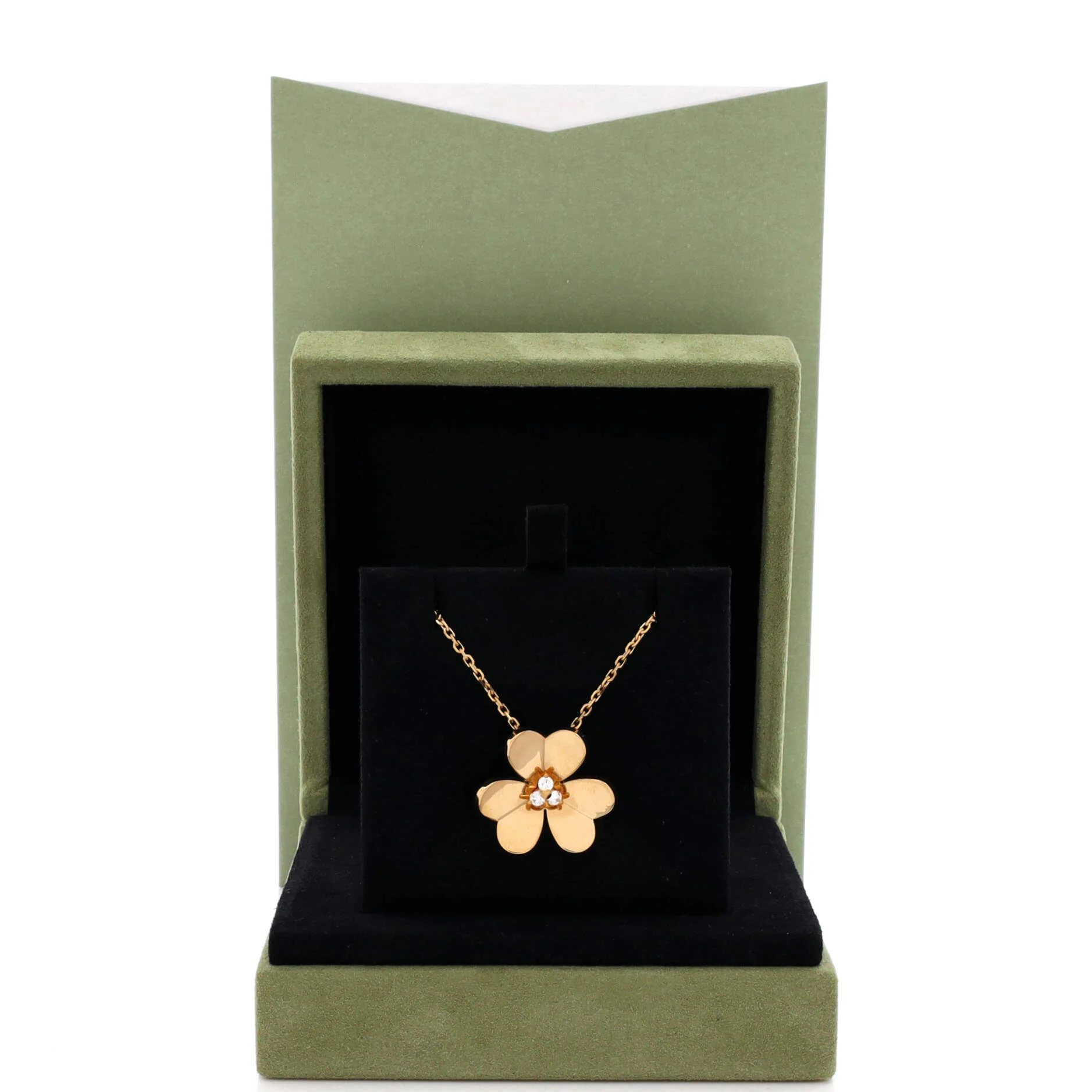 Frivole Pendant Necklace 18K Yellow Gold with Diamonds Large