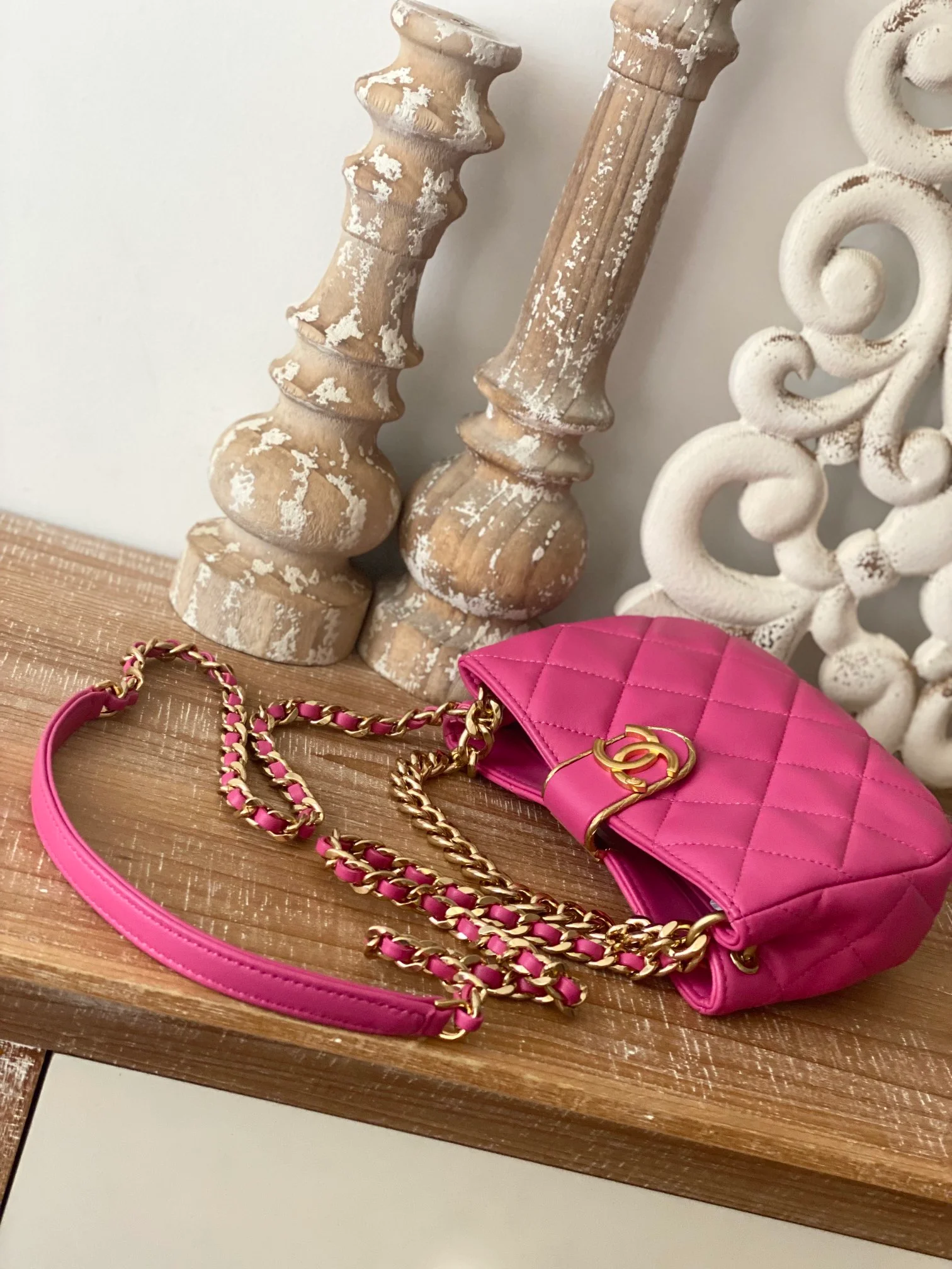 Chanel Small Hobo Bag Gold Hardware Pink For Women, Women’s Handbags, Shoulder Bags 7.5in/19cm