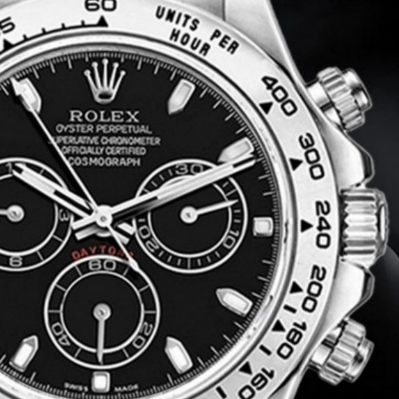 Rolex Daytona 116519 Black Leather strap Black Dial 40mm Mens Replica Watch