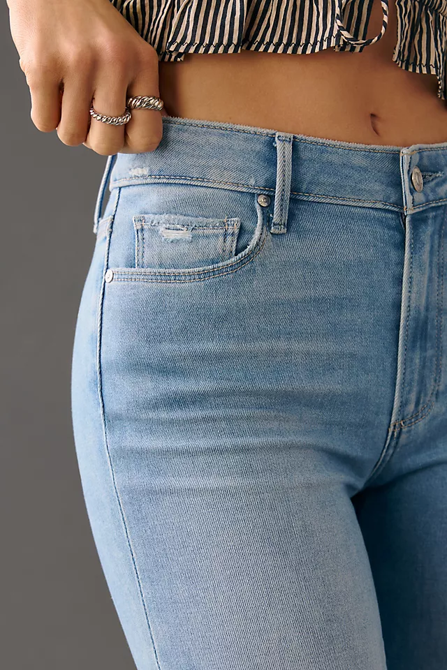 Raw-Hem Crop Flare Jeans SKY TOUCH DISTRESSED