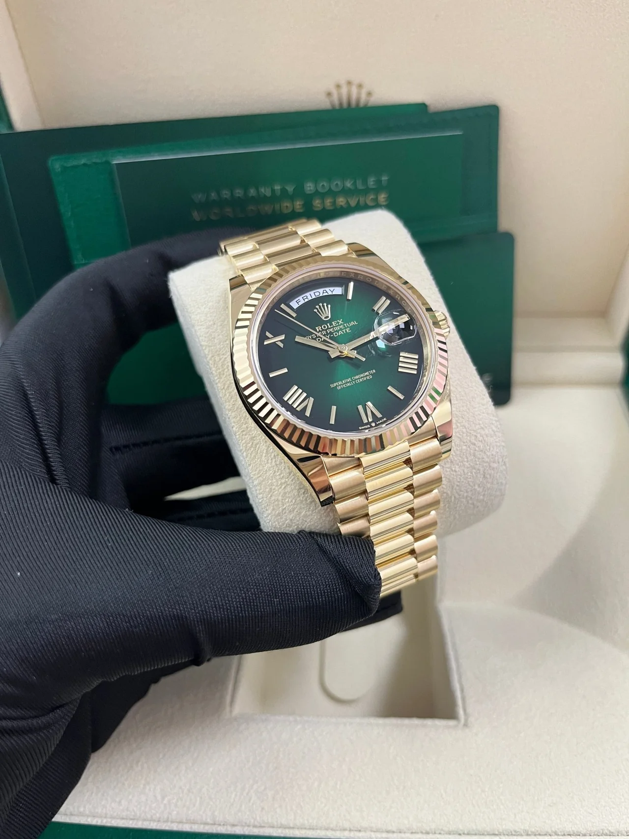 Rolex Day Date 40 Yellow Gold Green Ombre Dial M228238 00691