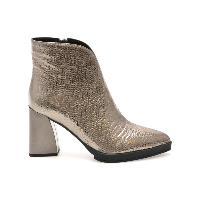 Botine elegante EPICA argintii, 2748, din piele naturala