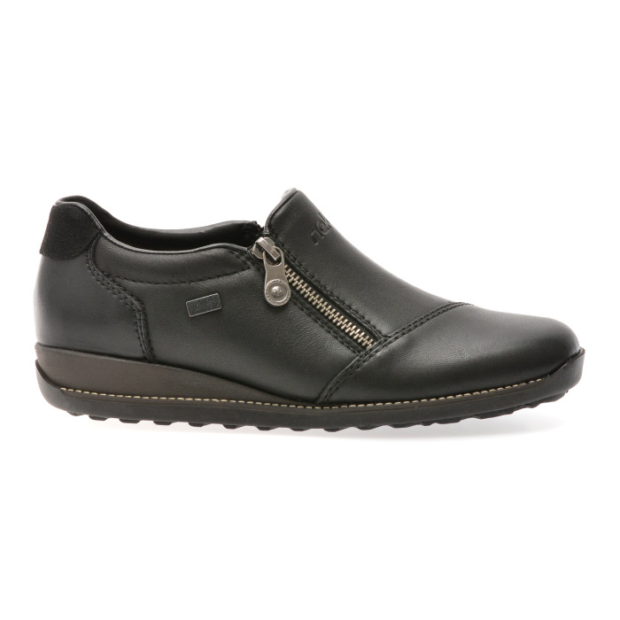 Pantofi RIEKER negri, 44265, din piele naturala