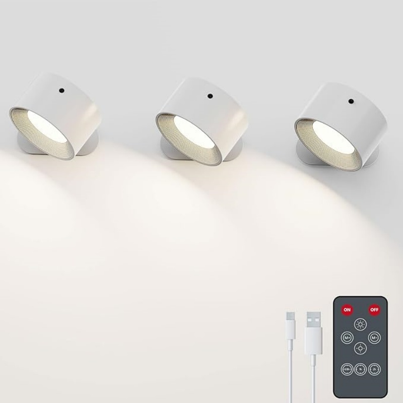 WALLARTISAN 3PACK Romote LED Wall Sconce - Rechargeable Wall Light