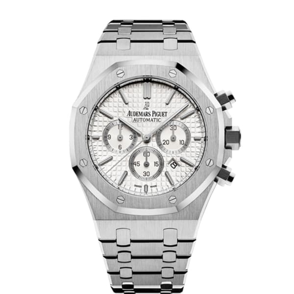【Super Clone】Audemars Piguet Royal Oak Chronograph Silver-toned Dial 41mm Stainless Steel Watch