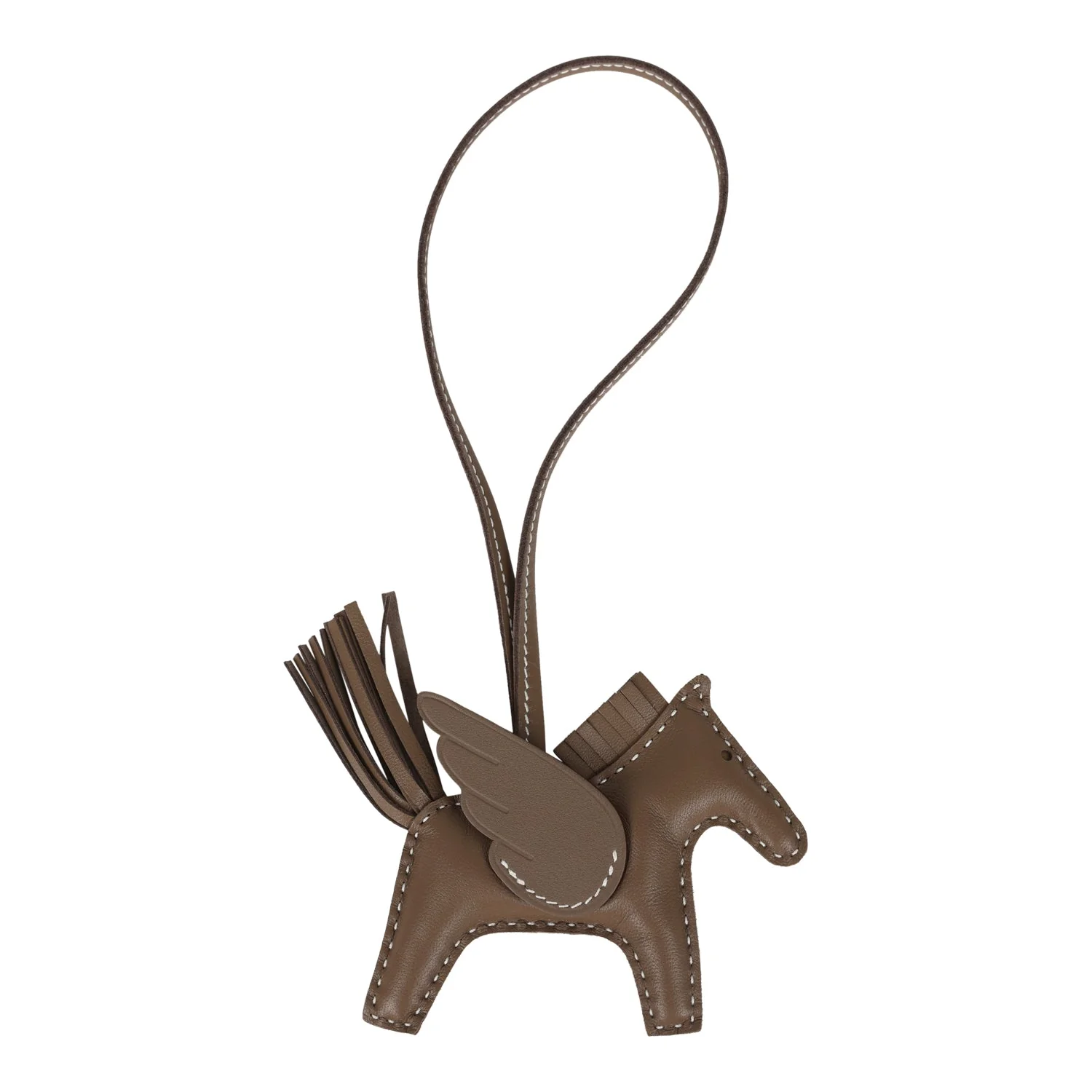 Hermes Pegase Rodeo Bag Charm PM Etoupe Milo Lambskin